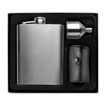 Petaca de acero inoxidable con 4 vasitos y embudo 220ml color plateado segunda vista