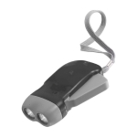 Linterna de plástico dinamo con 2 luces LED y pilas incluidas color negro segunda vista