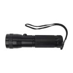 Linterna de aluminio y caucho con 14 LED y pilas incluidas color negro tercera vista