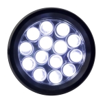 Linterna de aluminio y caucho con 14 LED y pilas incluidas color negro cuarta vista