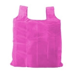 Bolsa plegable promocional de poliéster 190T para compra con mosquetón color rosa segunda vista