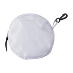 Bolsa plegable de la compra de poliéster 190T con gancho color blanco primera vista