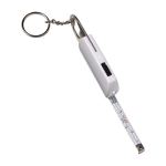 Llavero grabado de metal abrebotellas con LED y cinta métrica de 1M color blanco tercera vista