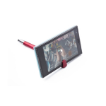 Bolígrafo metalizado táctil con soporte para móvil tinta azul color rojo quinta vista