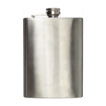 Petaca promocional de acero inoxidable con tapón a rosca 240ml color plateado segunda vista