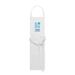 Delantal publicitario de algodón y poliéster con 2 bolsillos 240 g/m2 color blanco vista de impresión