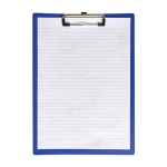Portapapeles de plástico con clip metálico para hojas A4 color azul segunda vista