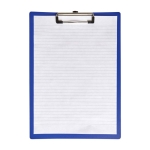 Portapapeles de plástico con clip metálico para hojas A4 color azul tercera vista