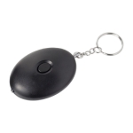 Llavero de plástico con linterna LED y minialarma personal color negro octava vista