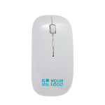 Ratón inalámbrico personalizado antibacteriano impresión a todo color color blanco vista de impresión