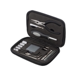 Set de herramientas corporativas en estuche de cuero sintético color negro sexta vista