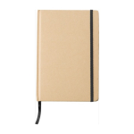 Libreta personalizada reciclada con elástico A5 hojas a rayas color negro primera vista