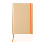 Libreta personalizada reciclada con elástico A5 hojas a rayas color naranja primera vista