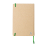 Libreta personalizada reciclada con elástico A5 hojas a rayas color verde claro sexta vista