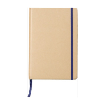 Libreta personalizada reciclada con elástico A5 hojas a rayas color azul marino primera vista