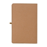 Cuaderno corporativo de papel kraft lavado A5 hojas a rayas color marrón cuarta vista