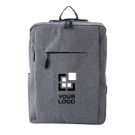 Mochila ejecutiva de poliéster para portátil con USB 15'' Activewear color gris vista de impresión