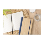 Cuaderno con tapa de bambú y cuero sintético A5 hojas a rayas tercera vista