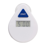 Temporizador de ducha de 5 minutos con ventosa para publicidad color blanco primera vista