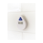 Temporizador de ducha de 5 minutos con ventosa para publicidad color blanco cuarta vista