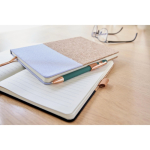 Libreta para empresa de corcho y algodón de color A5 hojas a rayas sexta vista