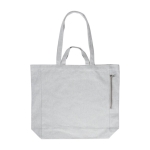 Bolsa de algodón reciclado con cremallera lateral y doble asa 350 g/m2 color gris primera vista