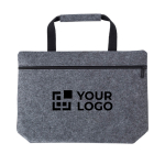 Portadocumentos de fieltro reciclado para PC con cremallera 15'' vista de impresión