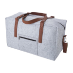 Bolsa de viaje elegante de fieltro RPET con cremallera y asas color gris claro segunda vista
