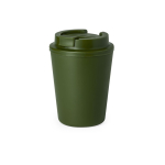 Vaso takeaway de plástico reciclado de doble pared de 300ml color verde primera vista