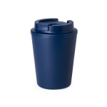 Vaso takeaway de plástico reciclado de doble pared de 300ml color azul marino primera vista