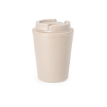 Vaso takeaway de plástico reciclado de doble pared de 300ml color natural primera vista