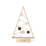 Árbol navideño de madera natural con un trenzado de luces LED vista principal