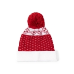 Gorro de poliéster con original diseño navideño y pom pom rojo sexta vista