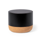 Altavoz de aluminio reciclado con base de corcho y potencia 3W color negro primera vista