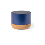 Altavoz de aluminio reciclado con base de corcho y potencia 3W color azul marino primera vista