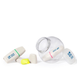 Set de marcadores fluorescentes presentados en bote transparente vista principal