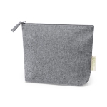 Neceser con logo de algodón 100% reciclado con cierre de cremallera tercera vista