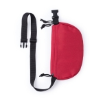 Riñonera de poliéster con cinta de clic ajustable a la cintura color rojo sexta vista