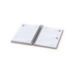 Agenda con logotipo de cuero reciclado con vista diaria y cierre A5