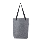 Bolsa de la compra personalizada de fieltro reciclado con fondo ancho color gris segunda vista frontal