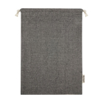 Bolsa grande de algodón reciclado GRS con cierre de cordón 150 g/m2 color negro segunda vista trasera