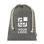 Bolsa grande de algodón reciclado GRS con cierre de cordón 150 g/m2 vista principal