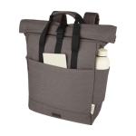 Mochila de algodón reciclado para PC con tapa enrollable 15'' color gris segunda vista