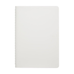 Cuaderno de papel piedra resistente al agua B6 con hojas a rayas color blanco segunda vista frontal