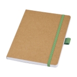 Libreta de papel reciclado con portabolígrafo A5 hojas a rayas color verde
