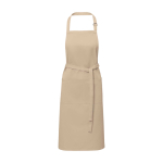 Delantal de algodón y poliéster con cinta ajustable 240 g/m2 color marfil