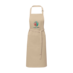 Delantal de algodón y poliéster con cinta ajustable 240 g/m2 color marfil