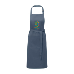 Delantal de algodón y poliéster con cinta ajustable 240 g/m2 color azul cian