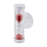 Reloj de arena promocional con ventosa de 2 minutos color rojo