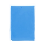 Poncho desechable de plástico reciclado con capucha talla única color azul real segunda vista frontal